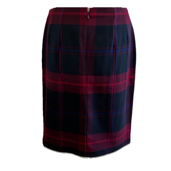 TOMMY HILFIGER WOMENS Pencil Plaid Skirt BLUE / RED Preppy Clueless Sz 4 NWT $65 - Picture 2 of 10